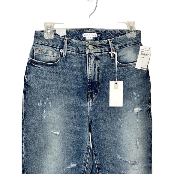 NWT Good American Classic Fit Skinny Fit High Rise Jeans Indigo Womens Size 0/25 - Picture 3 of 10
